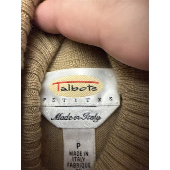 Talbots Petites Made In Italy Merino Wool Turtle Neck Sweater Gold Size P (S) - Picture 3 of 8